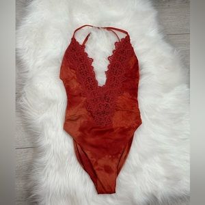 Blue Life Eclipse Embroidered One-Piece Swimsuit Red XS